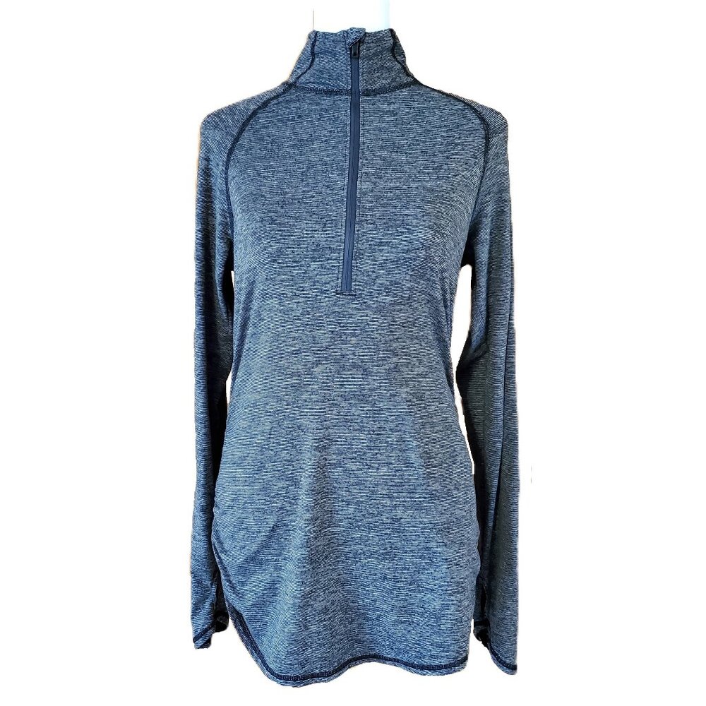 North Face Women's FlashDry Lightweight Quarter Zip Pullover Black Stripe Size S